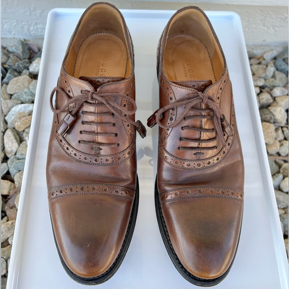 Gucci women’s brown oxfords sz.37.5